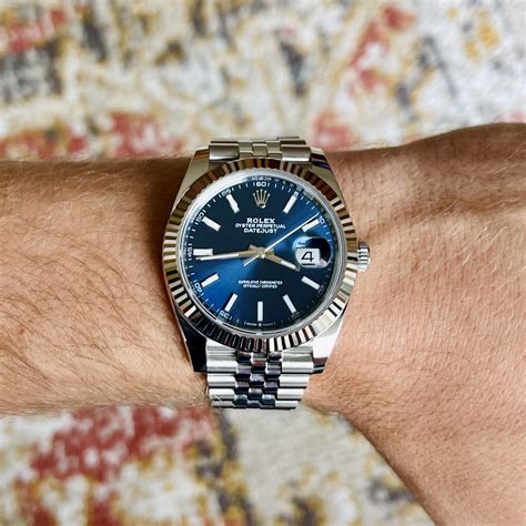 rolex datejust 41 blauw